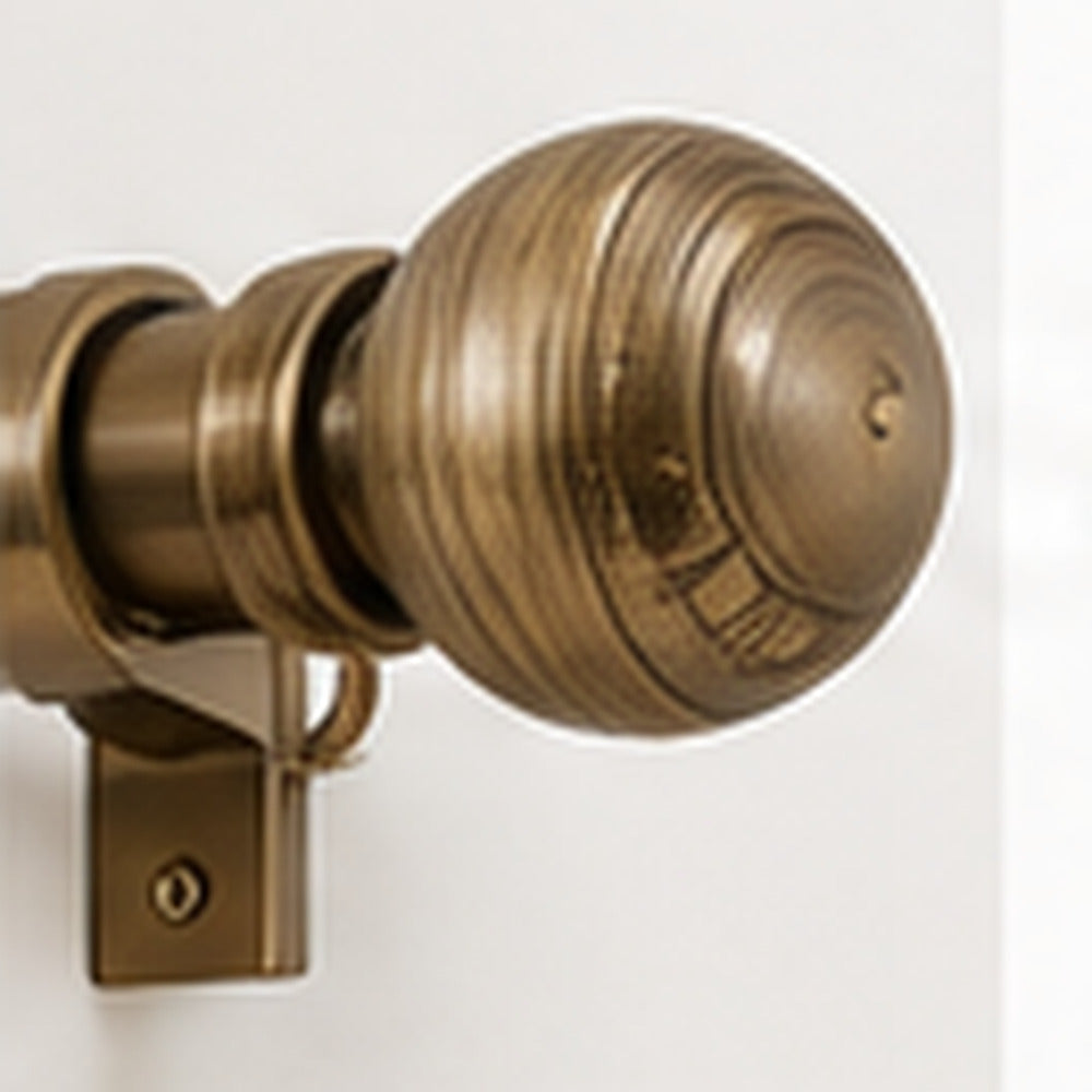 Antique brass curtain pole finial