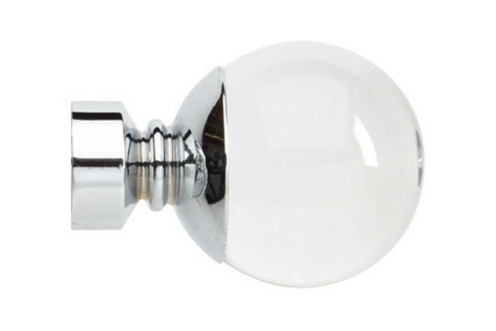 28mm Chrome Clear Ball Finial