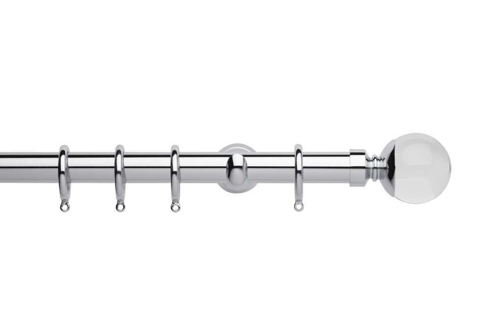 Neo Premium 28mm Clear Ball Pole Set Chrome 360cm