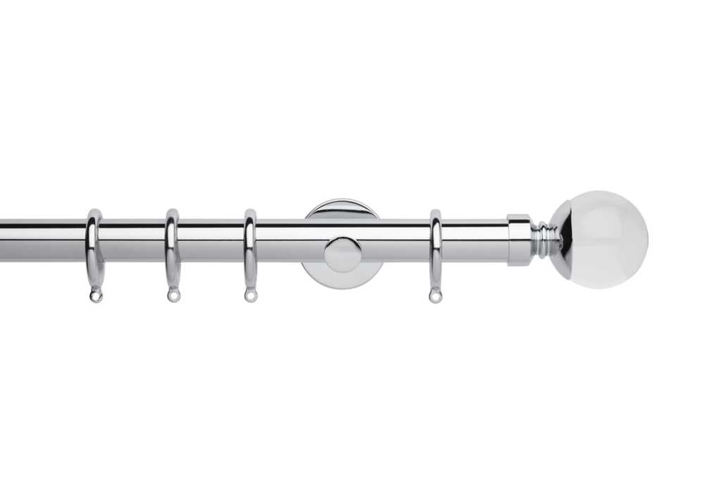 Neo Premium 28mm Clear Ball Pole Set Chrome 120cm