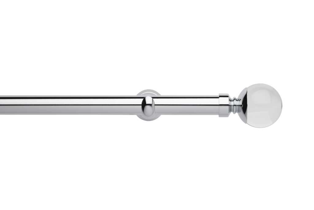 Neo Prem 28mm Clear Ball Eyelet Pole Chrome 240cm
