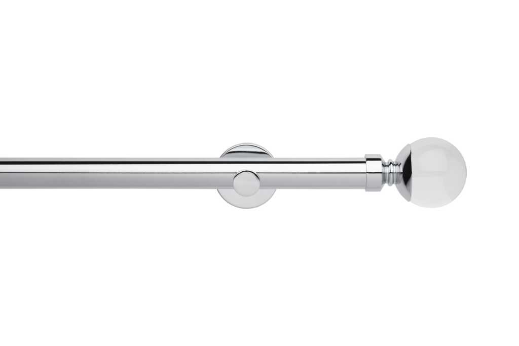 Neo Prem 28mm Clear Ball Eyelet Pole Chrome 360cm