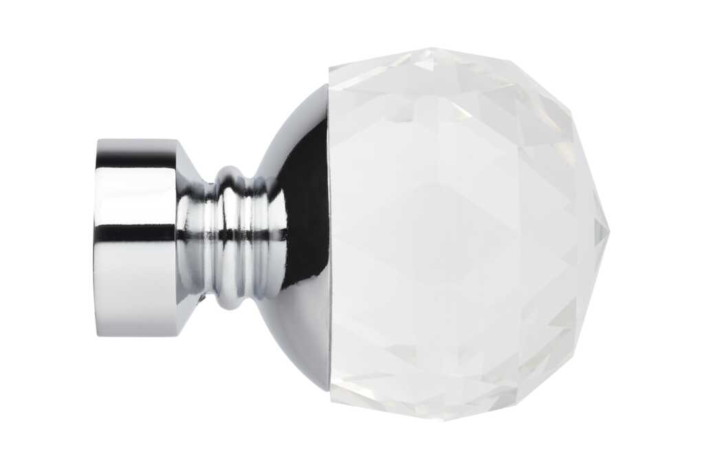 28mm Chrome Faceted Ball Finial (SINGLE)