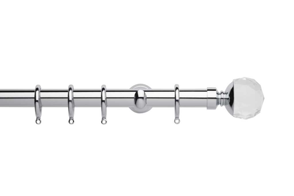 Neo Premium 28mm Clear Facet Pole Set Chrome 120cm
