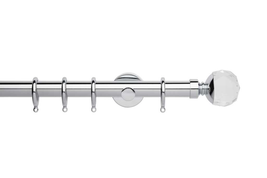 Neo Premium 28mm Clear Facet Pole Set Chrome 240cm