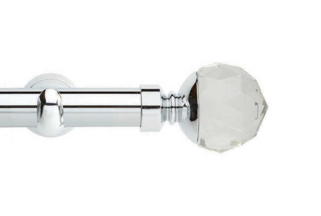 Neo Prem 28mm Facet Ball Eyelet Pole Chrome 180cm
