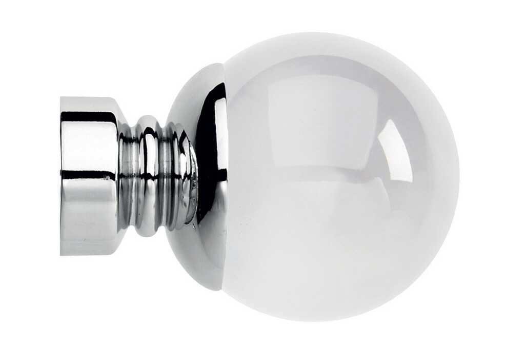 35mm Chrome Clear Ball Finial
