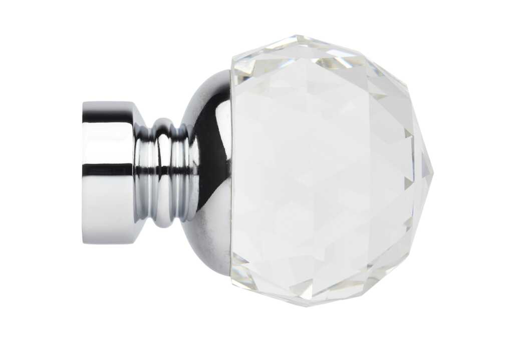 35mm Chrome Faceted Ball Finial (SINGLE)