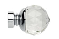 35mm Chrome Clear Faceted Ball Finial