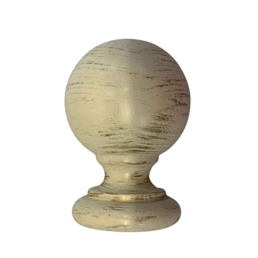 Roma Wooden Curtain Pole Windsor White Plain Ball Finial 160cm