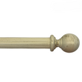 Roma Wooden Curtain Pole Windsor White Plain Ball Finial 240cm