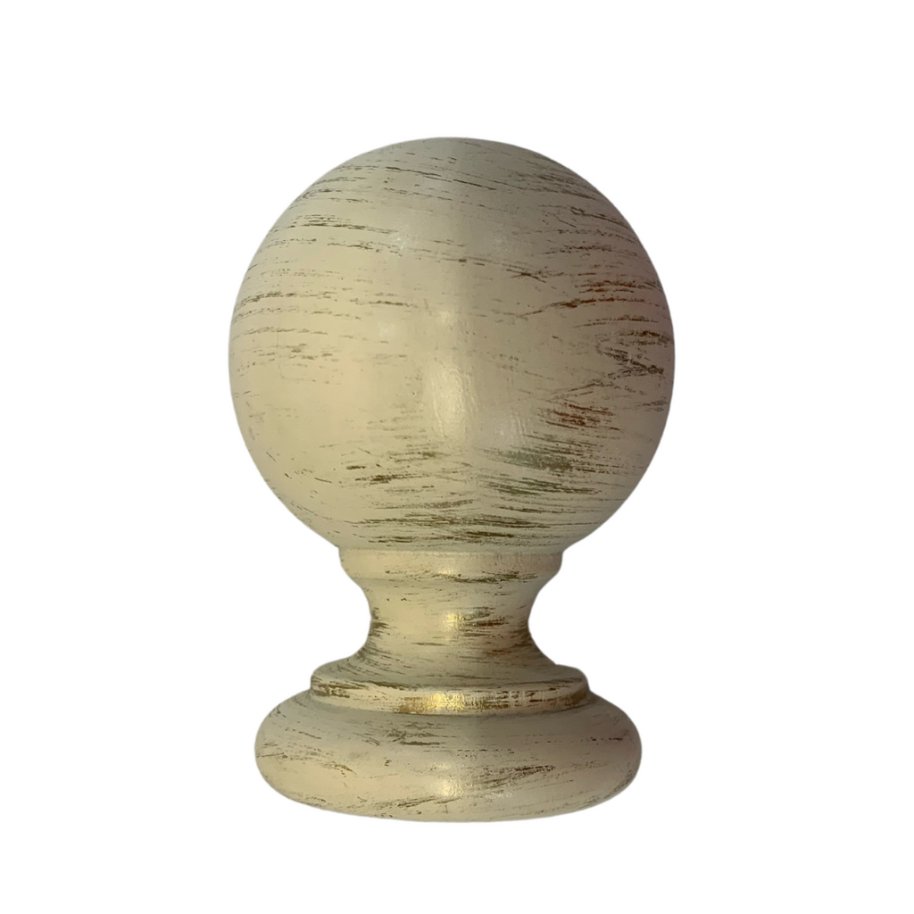 Roma Wooden Curtain Pole Windsor White Plain Ball Finial 300cm