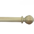 Roma Wooden Curtain Pole Windsor White Consort Ball Finial 160cm