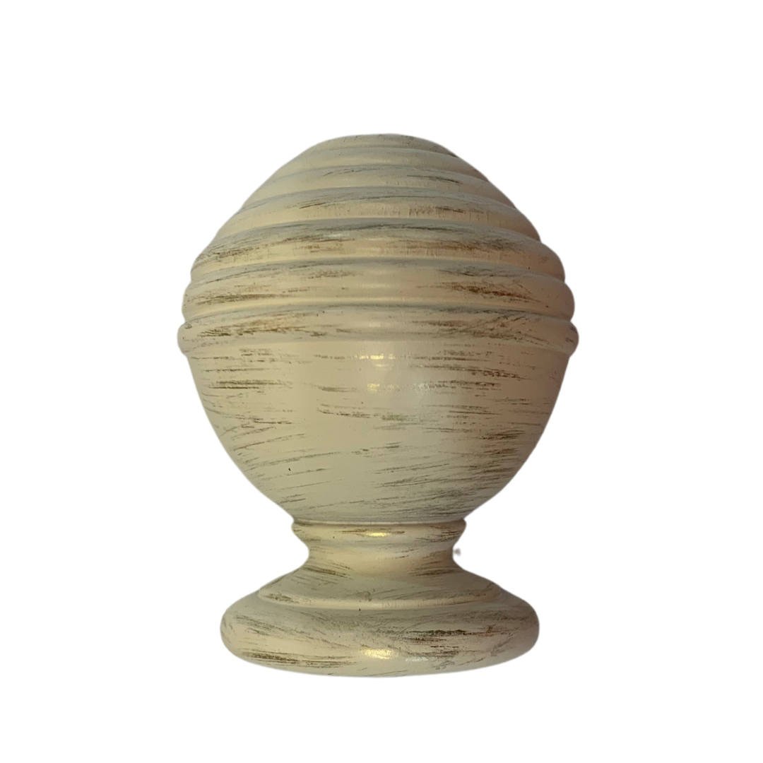 Roma Wooden Curtain Pole Windsor White Consort Ball Finial 160cm