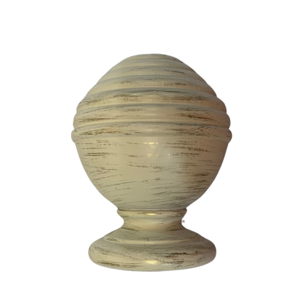 Roma Wooden Curtain Pole Windsor White Consort Ball Finial 300cm