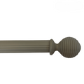 Roma Wooden Curtain Pole Dove Grey Ribbed Ball Finial 160cm