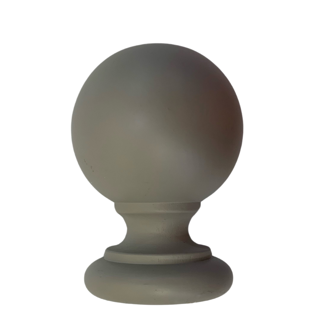 Roma Wooden Curtain Pole Dove Grey Plain Ball Finial 300cm