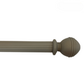 Roma Wooden Curtain Pole Dove Grey Consort Ball Finial 200cm