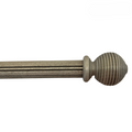 Roma Wooden Curtain Pole Granite Ribbed Ball Finial 240cm