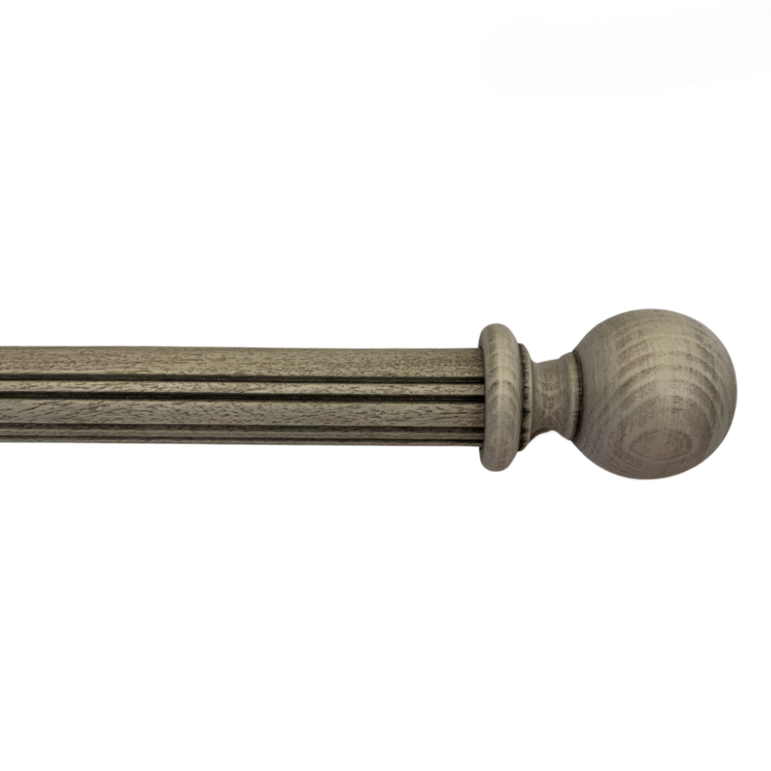 Roma Wooden Curtain Pole Granite Plain Ball Finial 300cm