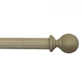 Roma Wooden Curtain Pole Linen Plain Ball Finial 160cm