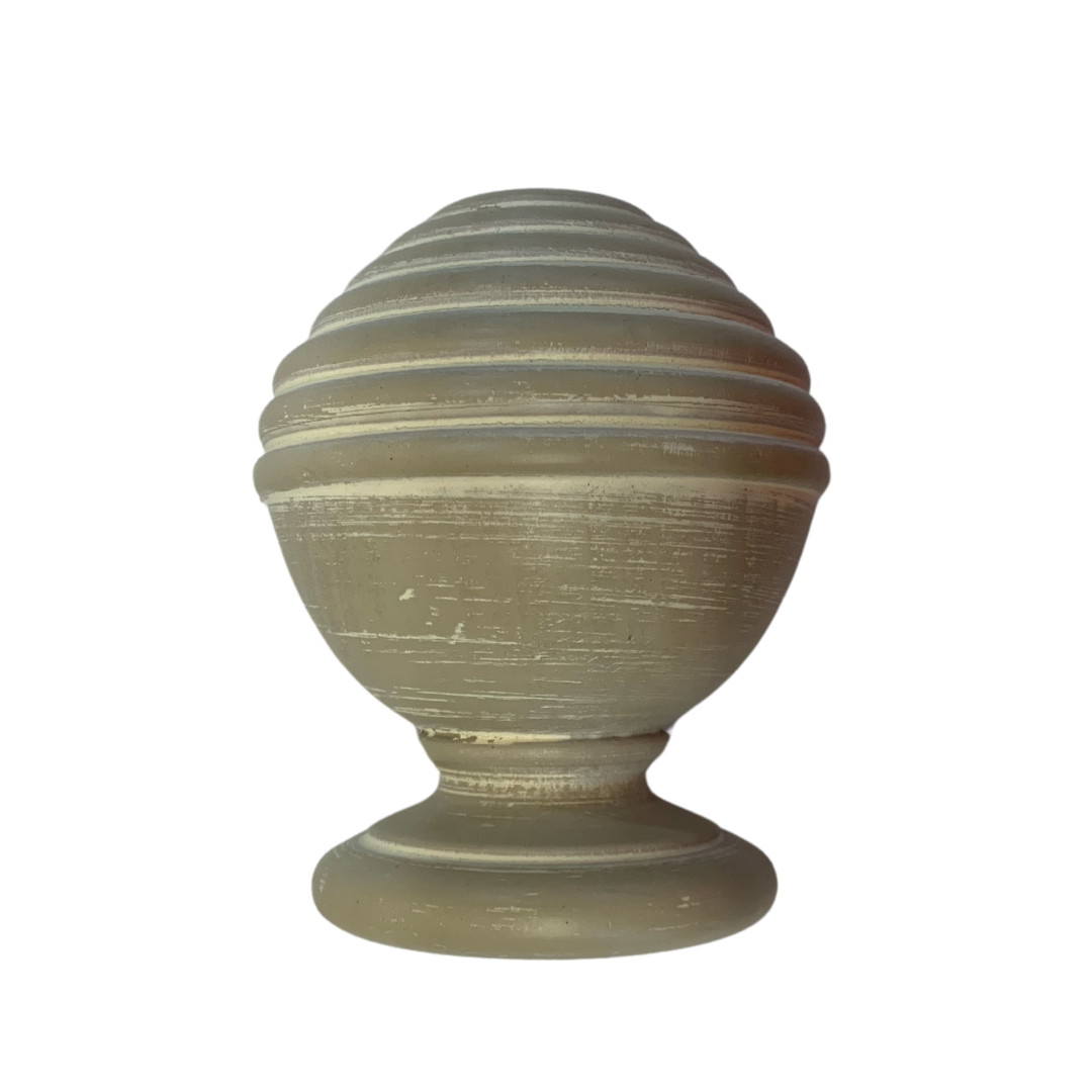 Roma Wooden Curtain Pole Linen Consort Ball Finial 160cm