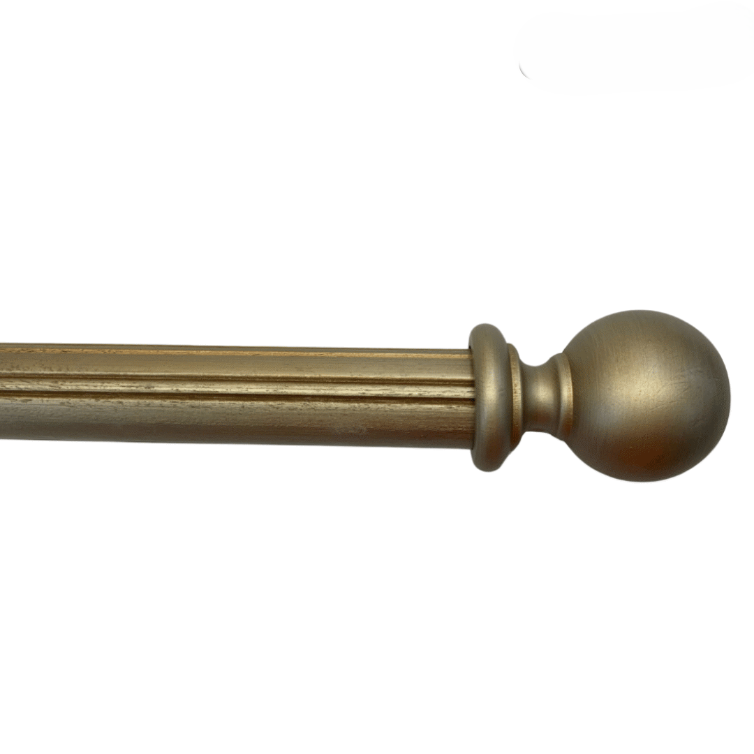 Roma Wooden Curtain Pole Sandringham Silver Plain Ball Finial 160cm
