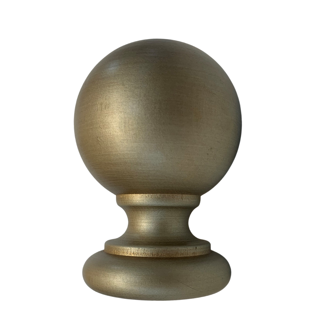 Roma Wooden Curtain Pole Sandringham Silver Plain Ball Finial 160cm