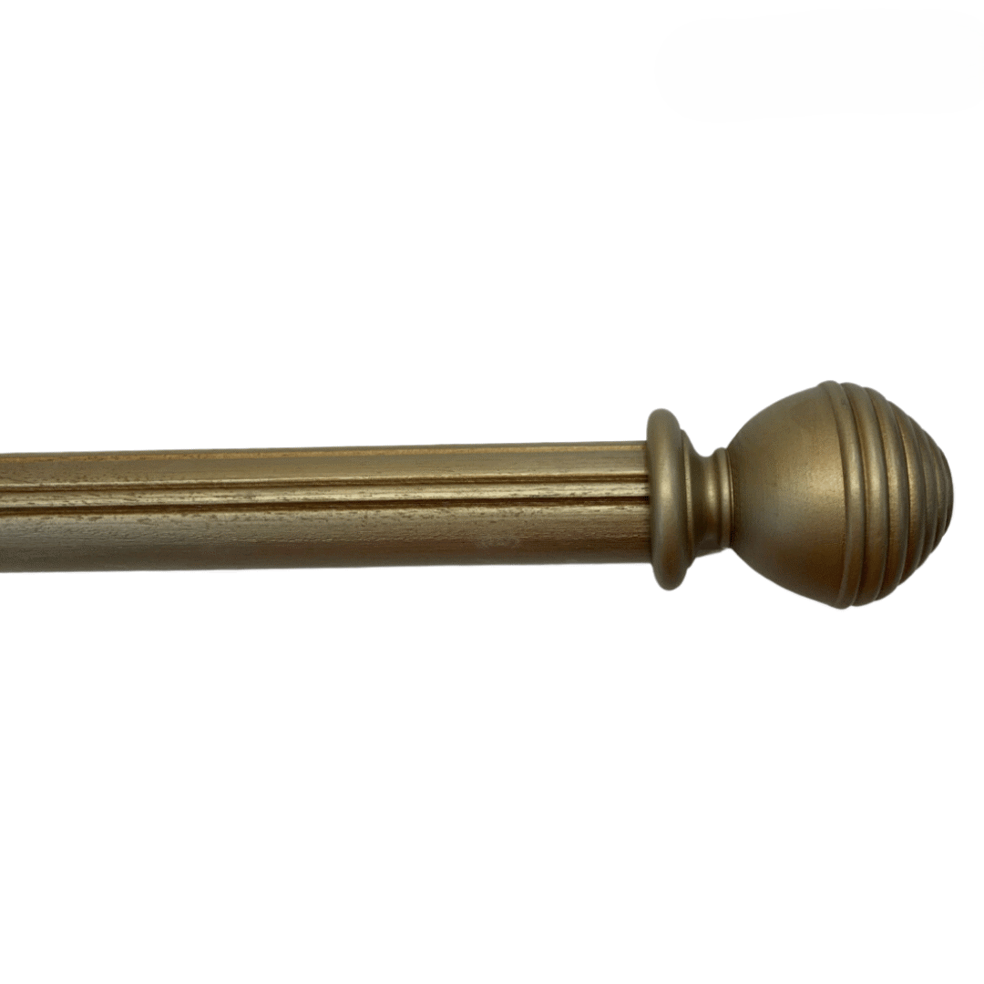 Roma Wooden Curtain Pole Sandringham Silver Consort Ball Finial 240cm