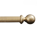 Roma Wooden Curtain Pole Westminster Gold Plain Ball Finial 160cm