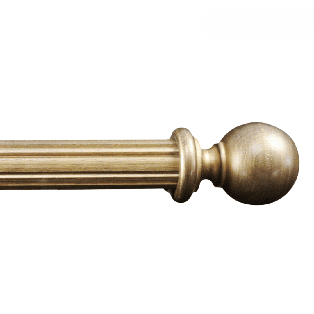 Roma Wooden Curtain Pole Westminster Gold Plain Ball Finial 160cm