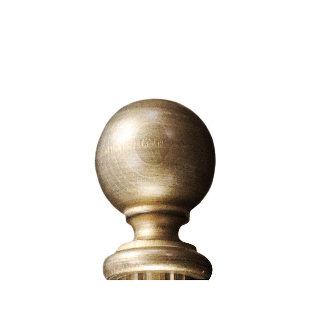Roma Wooden Curtain Pole Westminster Gold Plain Ball Finial 160cm