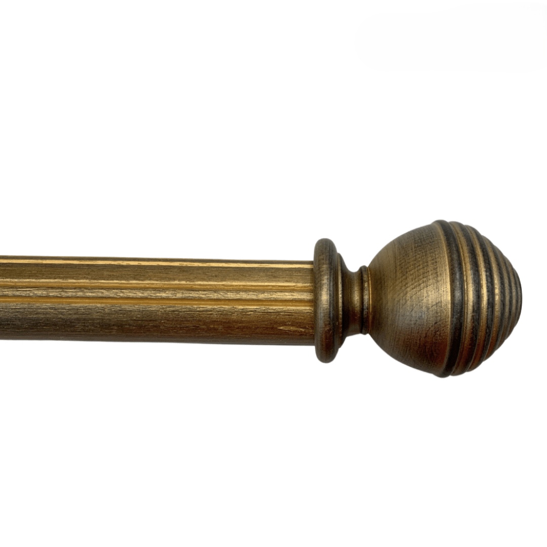 Roma Wooden Curtain Pole Westminster Gold Consort Ball Finial 200cm