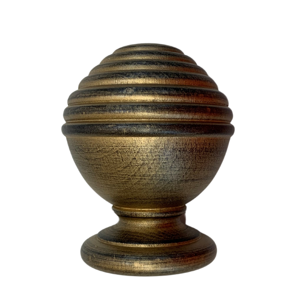 Roma Wooden Curtain Pole Westminster Gold Consort Ball Finial 160cm