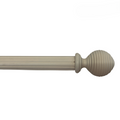 Roma Wooden Curtain Pole Cream Gold Ribbed Ball Finial 160cm