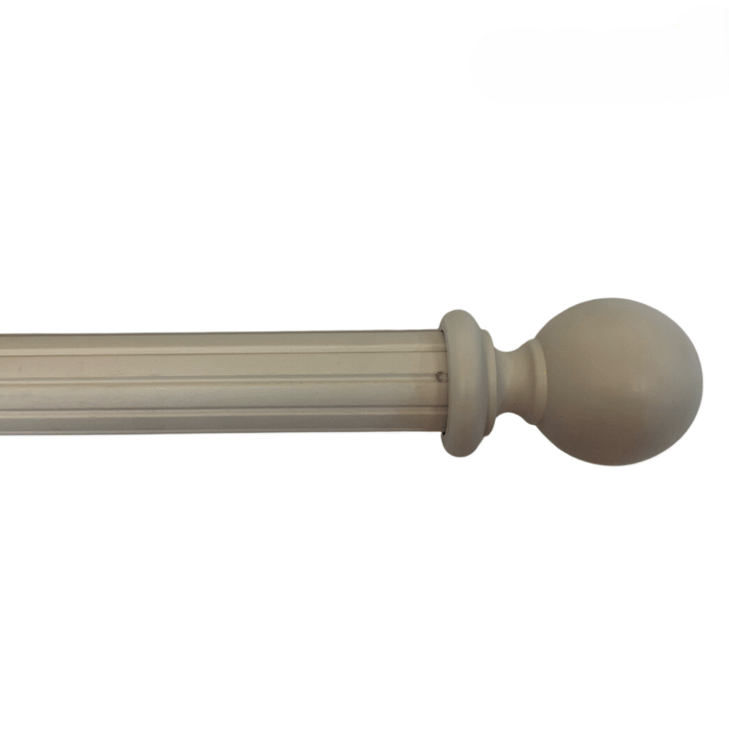 Roma Wooden Curtain Pole Cream Gold Plain Ball Finial 200cm
