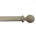 Roma Wooden Curtain Pole Cream Gold Plain Ball Finial 200cm