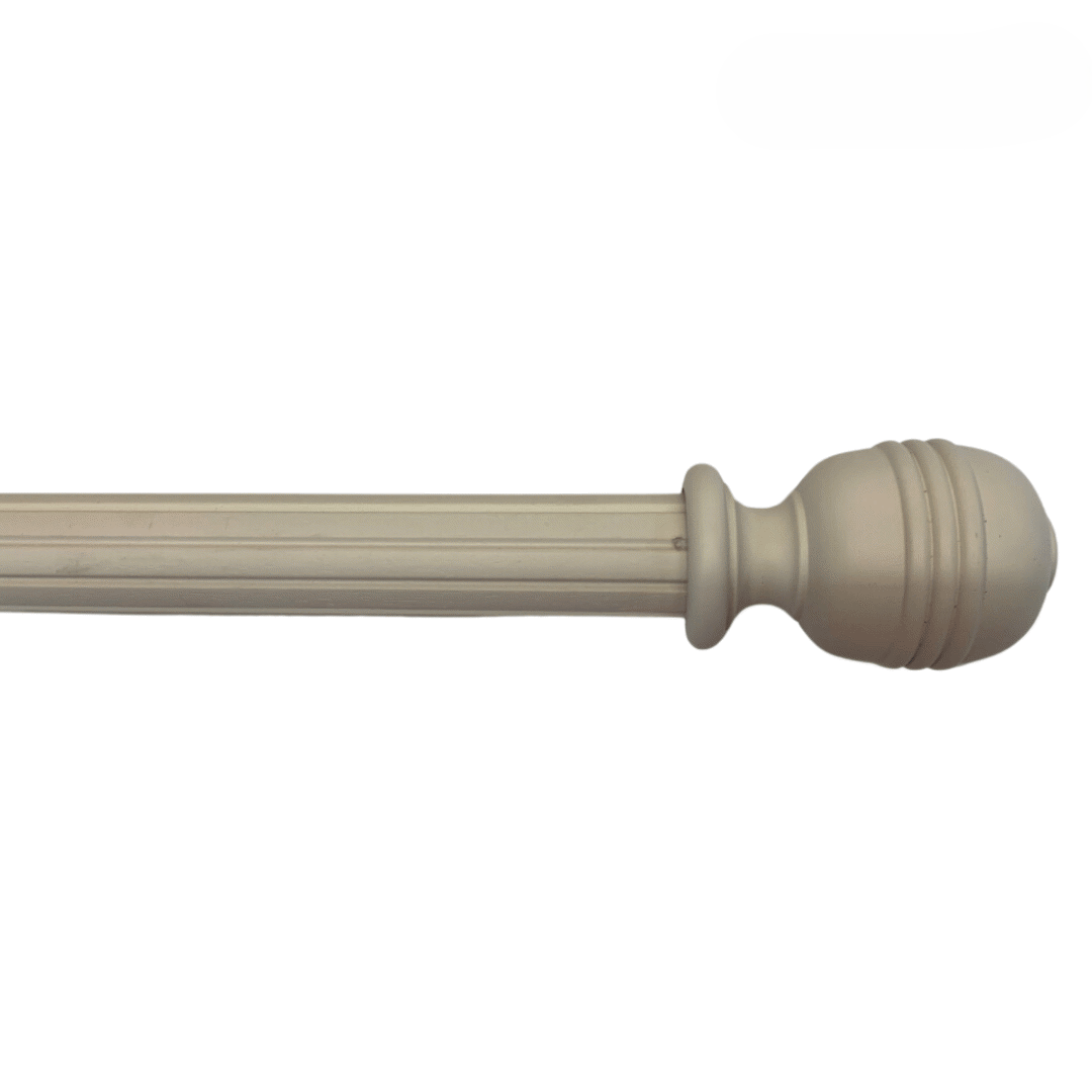 Roma Wooden Curtain Pole Cream Gold Consort Ball Finial 160cm