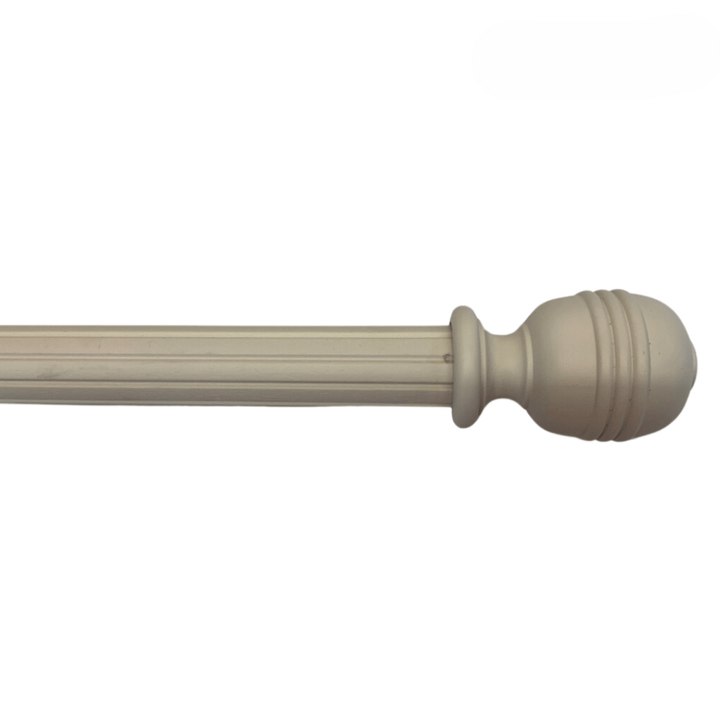 Roma Wooden Curtain Pole Cream Gold Consort Ball Finial 240cm