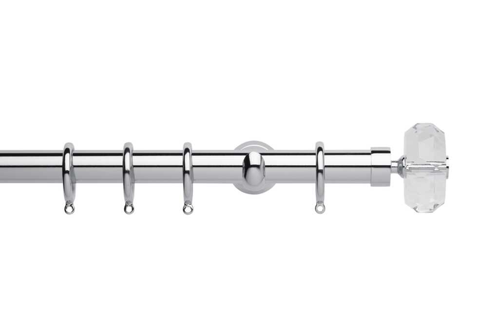 Neo 28mm Faceted Ellipse Pole Set Chrome 180cm