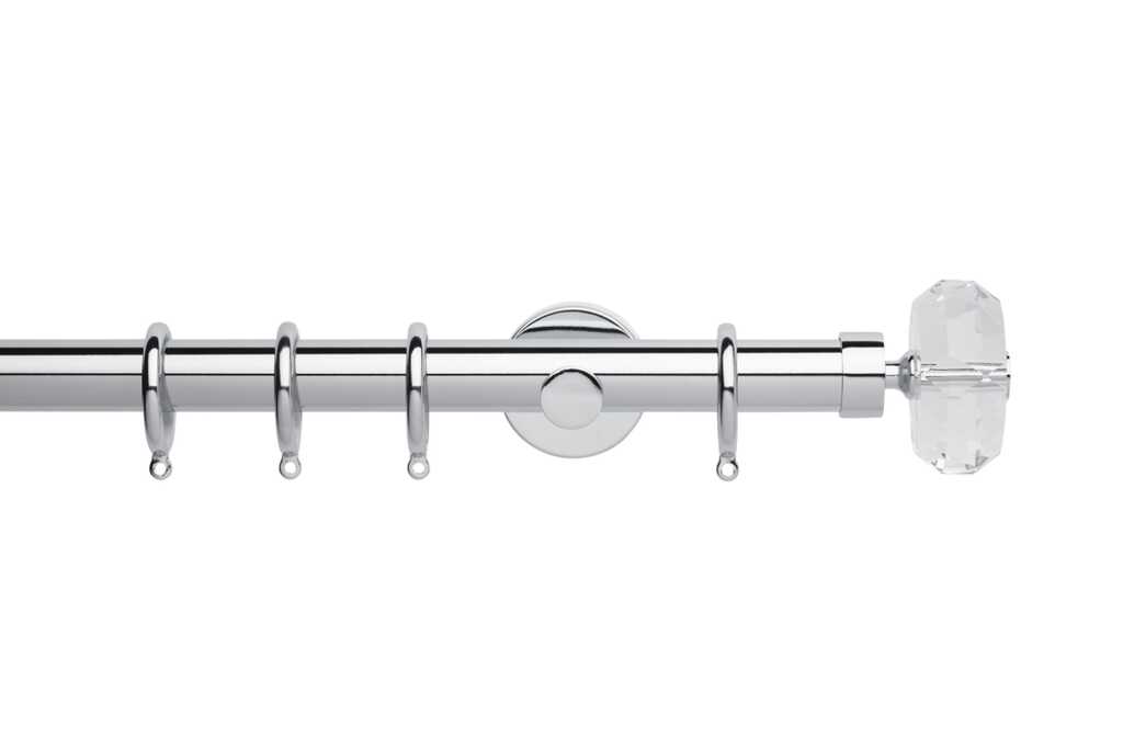 Neo 28mm Faceted Ellipse Pole Set Chrome 180cm