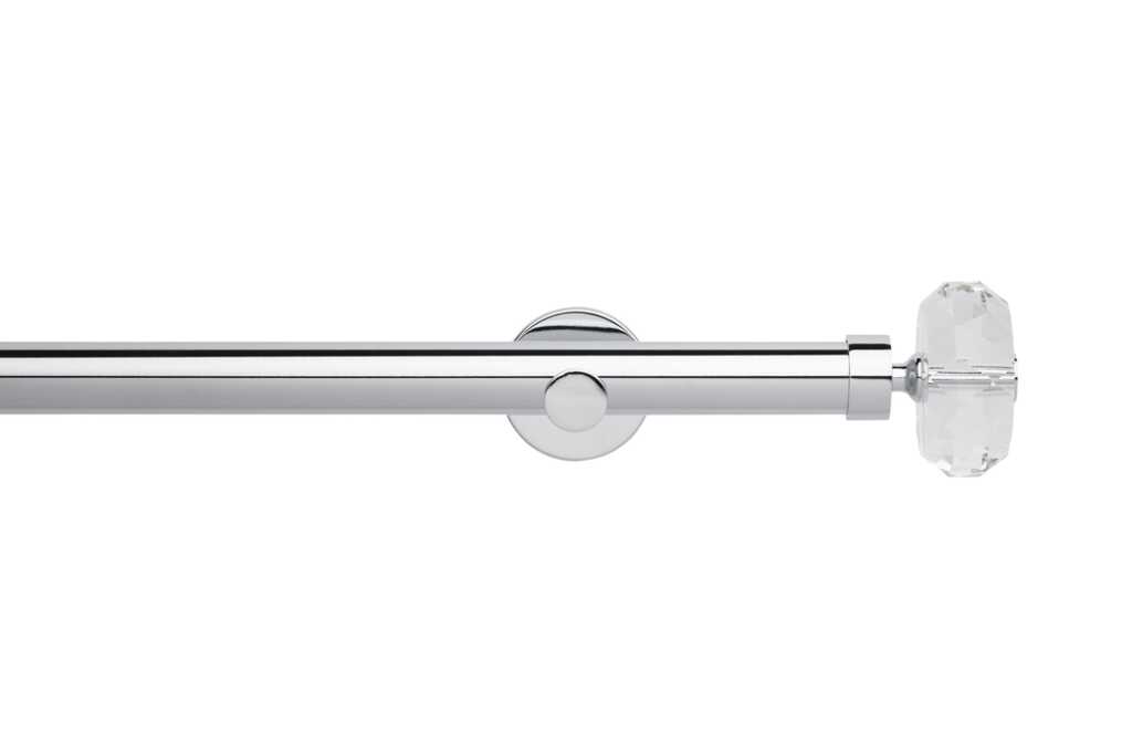 Neo 28mm Faceted Ellipse Eyelet Pole Chrome 300cm