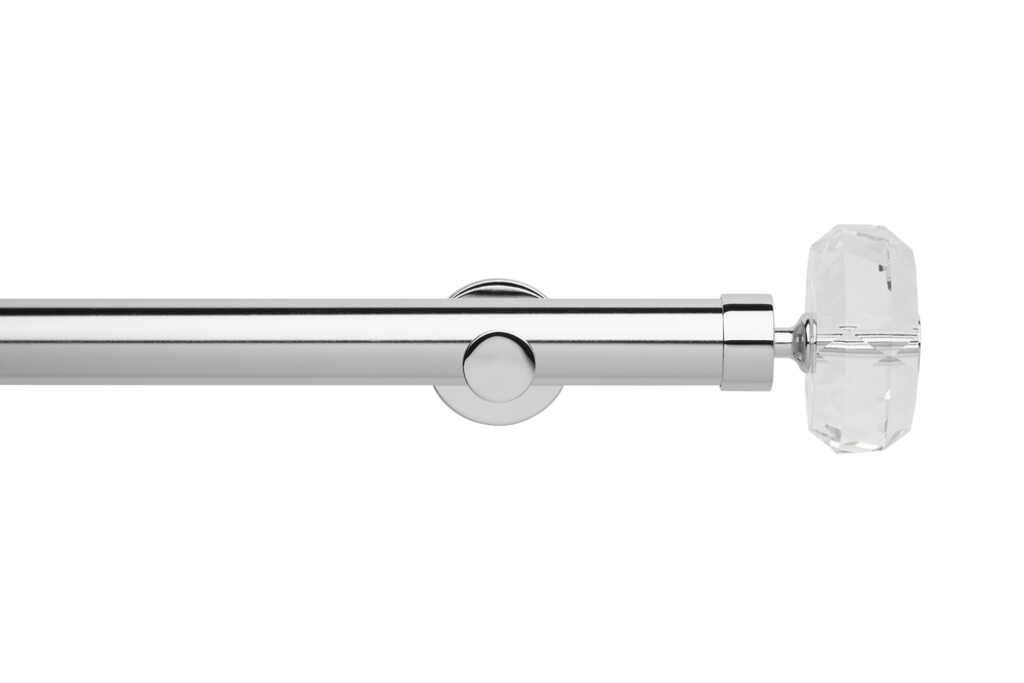 Neo 35mm Faceted Ellipse Eyelet Pole Chrome 360cm