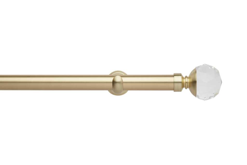 Neo 28mm Faceted Ball Eyelet Pole Gold 360cm