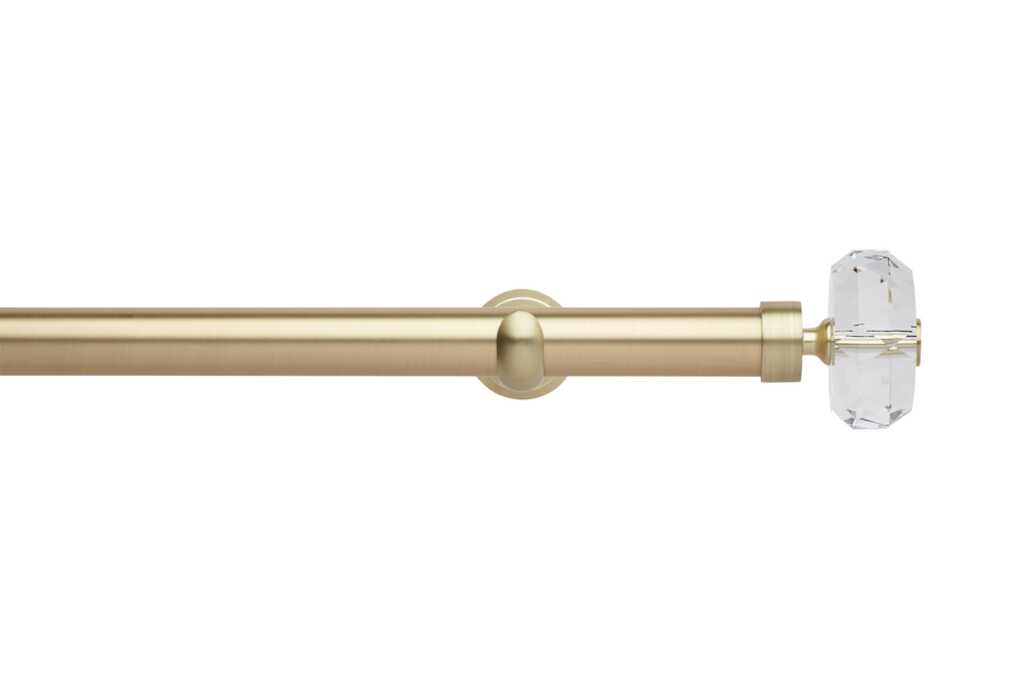 Neo 28mm Faceted Ellipse Eyelet Pole Gold 240cm