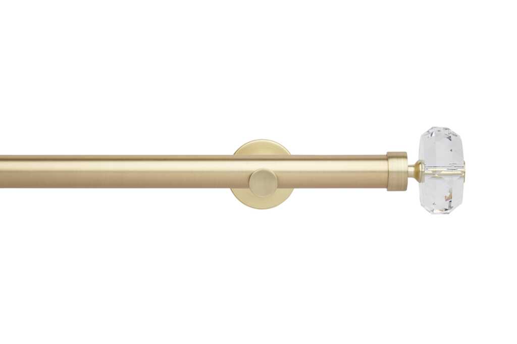 Neo 28mm Faceted Ellipse Eyelet Pole Gold 300cm