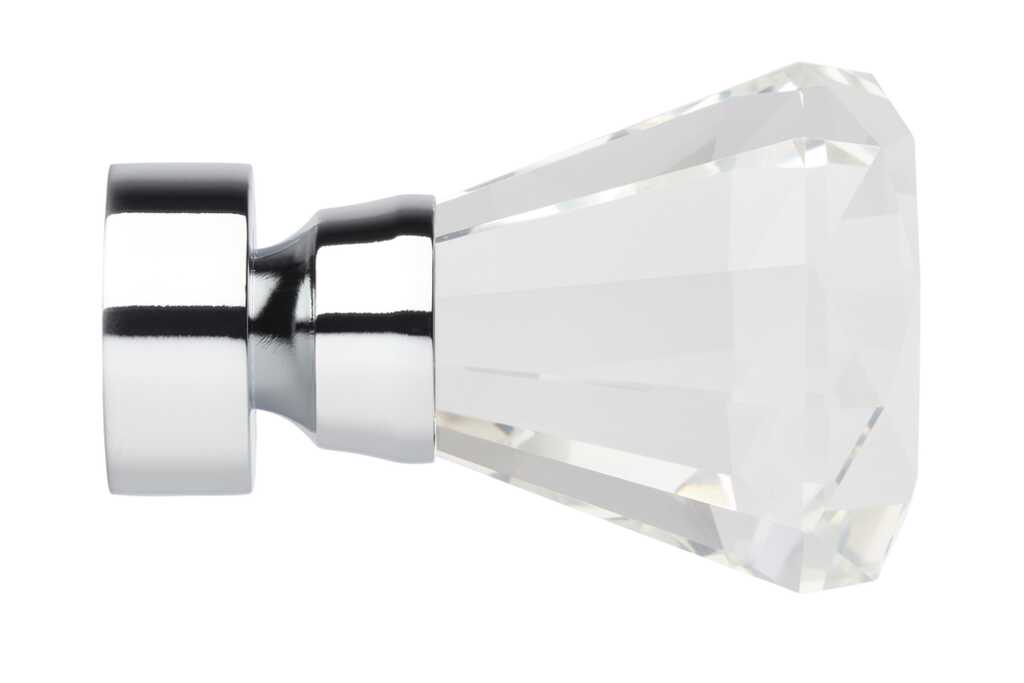 28mm Chrome Faceted Trumpet Finial (SINGLE)