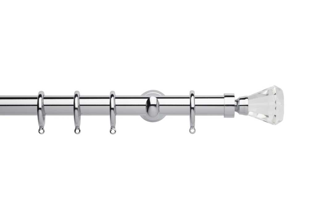 Neo 28mm Faceted Trumpet Pole Set Chrome 300cm