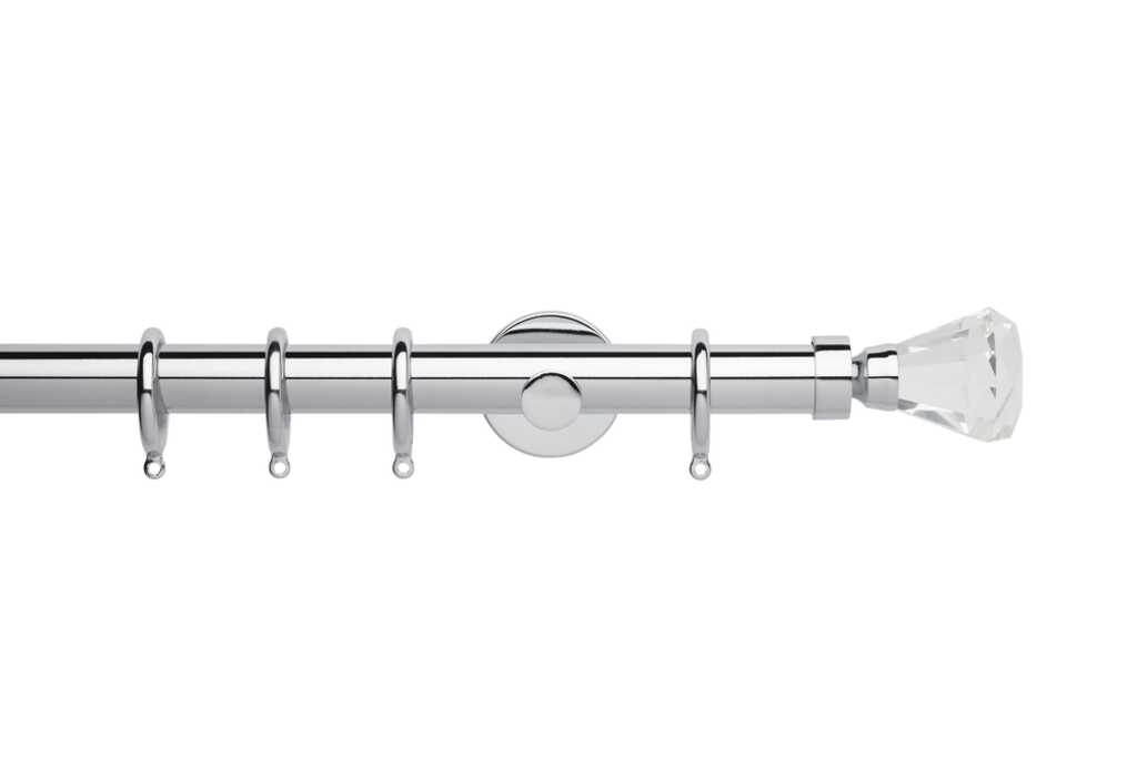 Neo 28mm Faceted Trumpet Pole Set Chrome 180cm