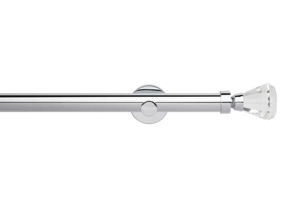Neo 28mm Faceted Trumpet Eyelet Pole Chrome 300cm